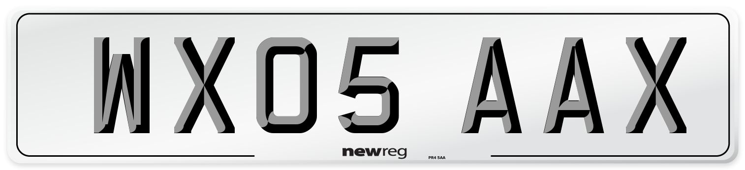 WX05 AAX Number Plate from New Reg
